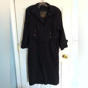 Women's Dark Navy Blue or Black Lined Trench Coat